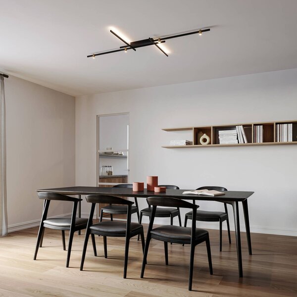Wever & Ducré Lighting Plafoniera soffitto Trace Grid 2.0, dimmerabile, Nero, Soggiorno / Sala da pranzo, Alluminio, Moderno, Plafoniera
