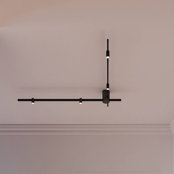 Wever & Ducré Lighting Plafoniera soffitto Trace Spin 1.0, dimmerabile, Nero, Soggiorno / Sala da pranzo, Alluminio, Moderno, Plafoniera