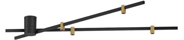 Wever & Ducré Lighting Plafoniera soffitto Trace Spin 1.0, dimmerabile, Nero, Soggiorno / Sala da pranzo, Alluminio, Moderno, Plafoniera