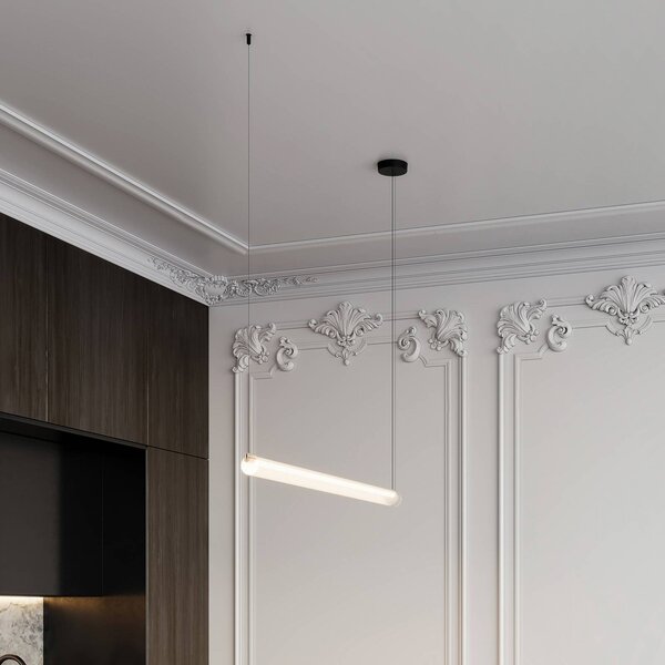 Wever & Ducré Lighting Lampada a sospensione Finelle 1.0, dimmerabile, Crema / Ambra, Soggiorno / Sala da pranzo, Vetro, Moderno, Lampada a sospensione