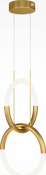 Lampadario A Sospensione Moderno Node Metallo Oro 2 Luci Led 18W