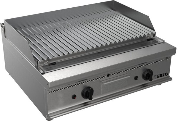 Griglia a gas con pietre laviche, modello da tavolo E7/Bs2Bb, dimensioni: L 800 x P 700 x H 270