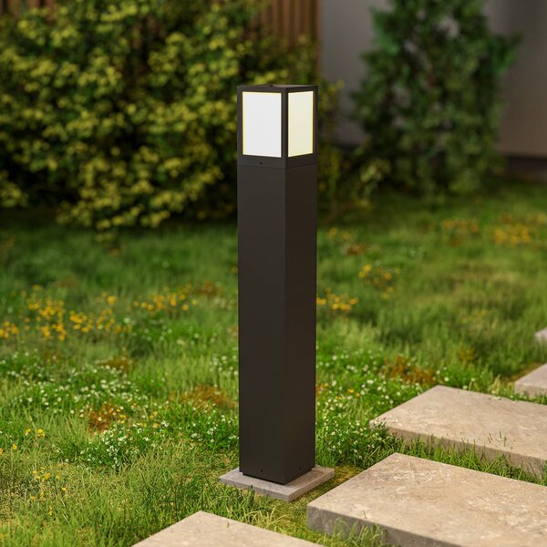 Deko-Light Lampioncino da giardino Facado II, dimmerabile, Alluminio / Grigio / Zincato, Alluminio, Lampada da esterni