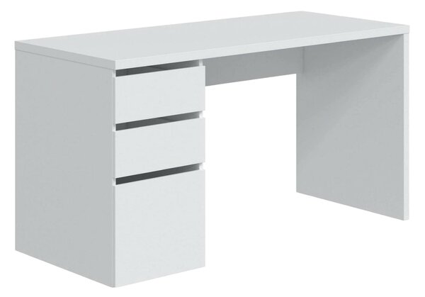 Scrivania lineare bianca 138x60cm con 3 cassetti - Alko