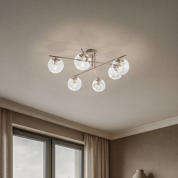Plafoniera soffitto Zoe Domiluce, dimmerabile, Crema / Ambra, Soggiorno / Sala da pranzo, Metallo, Plafoniera