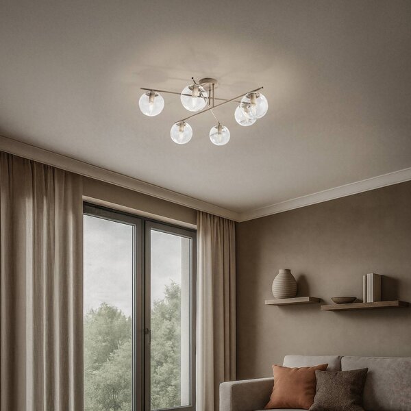 Plafoniera soffitto Zoe Domiluce, dimmerabile, Crema / Ambra, Soggiorno / Sala da pranzo, Metallo, Plafoniera
