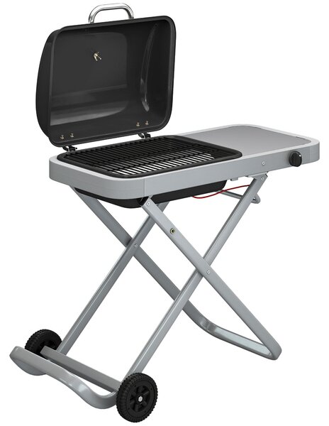 Griglia a gas portatile, 1 bruciatore, 2,5 kW | Colore: nero | Dimensioni: 109x55x89 cm