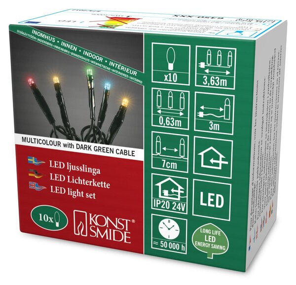 Catena luminosa a micro LED da 5 m saldata a 10 diodi colorati