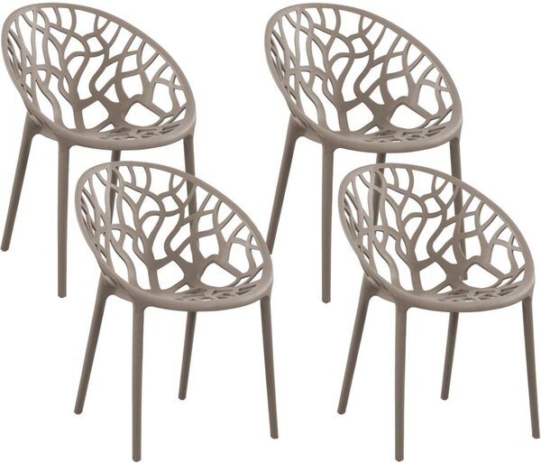 Set di 4 sedie da giardino Hope color taupe