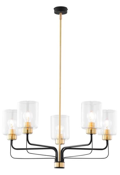 Jupiter 1882 - Lampadario a stelo CERES 5xE27/15W/230V oro/nero