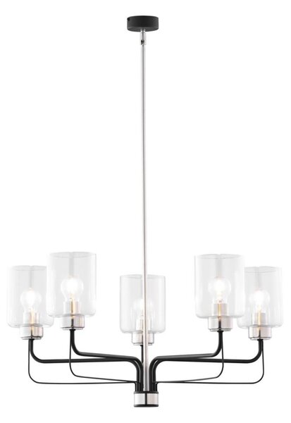 Jupiter 1884 - Lampadario a stelo CERES 5xE27/15W/230V cromo satinato/nero