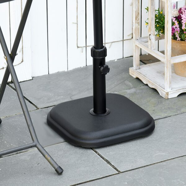 Outsunny Base per Ombrellone da Giardino in Plastica e Cemento da 11kg, 36x36x31cm, Nero|Aosom