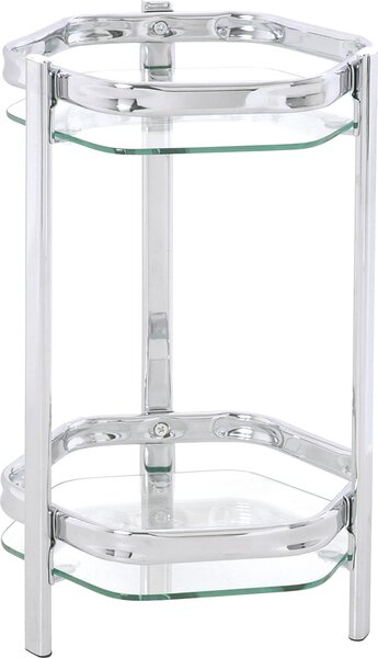 HAKU - Tavolino portavaso cromato - Vetro, metallo, dimensioni: 28x45x28 cm