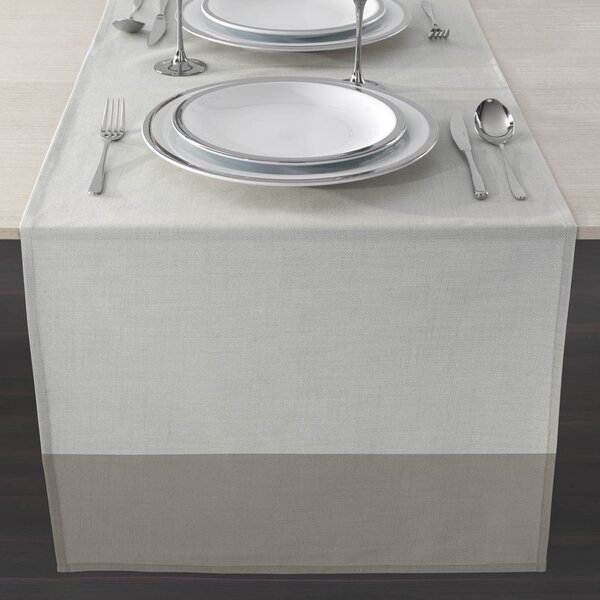 Runner Per La Tavola In Saia Di Cotone Intrecci 50X150 Promotion Items Moderno Tortora Caleffi