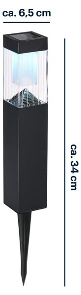 Grundig Illuminazione solare da giardino 1 pezzo - Lampada da giardino a energia solare - Lampada solare - Torce da giardino - Luci esterne a LED - Nero