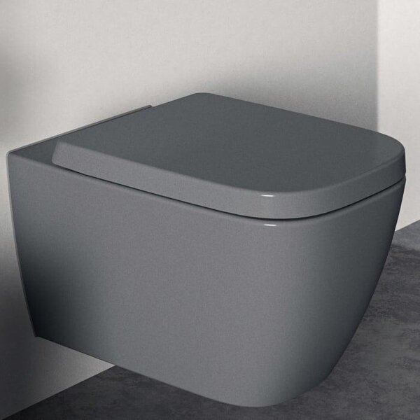 WC sospeso i.life B RimLS+ 360x545x335 mm, senza bordo grigio grigio