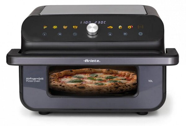 Ariete Friggitrice ad Aria Multifunzione 2 in 1 Capacit 10 Litri Potenza 2000 Watt con Timer colore Nero - 00C464900AR0 Air Fryer + Grill Pizza oven