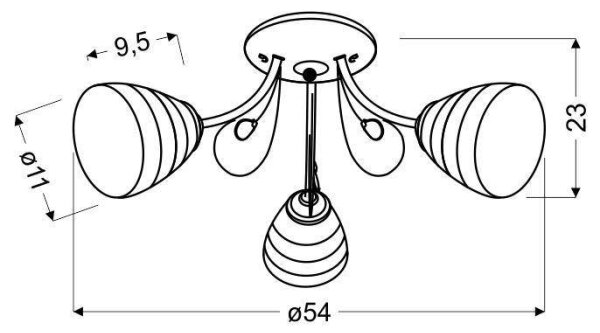 Lampadario a plafone SIMPLI 3xE27/40W/230V