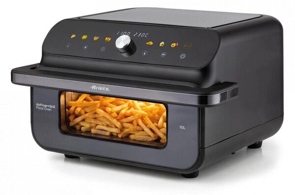 Ariete Friggitrice ad Aria Multifunzione 2 in 1 Capacit 10 Litri Potenza 2000 Watt con Timer colore Nero - 00C464900AR0 Air Fryer + Grill Pizza oven