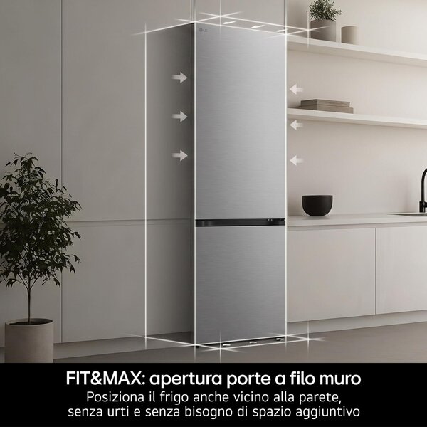 Lg Frigorifero Combinato Capacit 465 Litri Classe energetica C Raffreddamento No Frost colore Nero - GBGW92GCEV.AEVQEUR InstaView