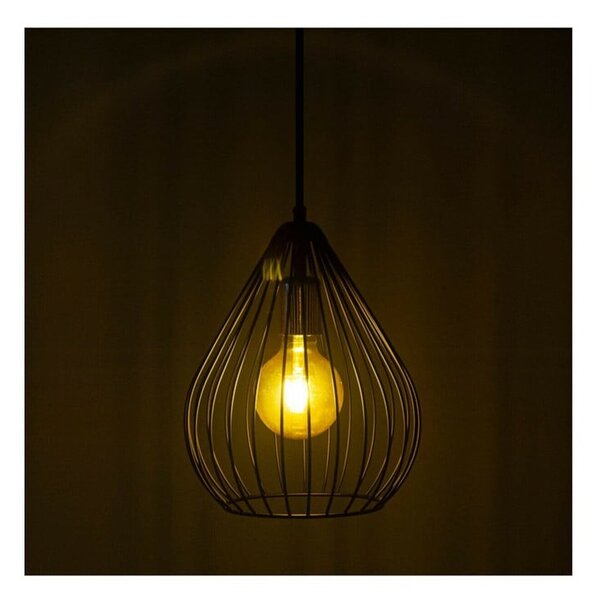 Lampadario nero con paralume in metallo ø 24 cm Fasah – Opviq lights