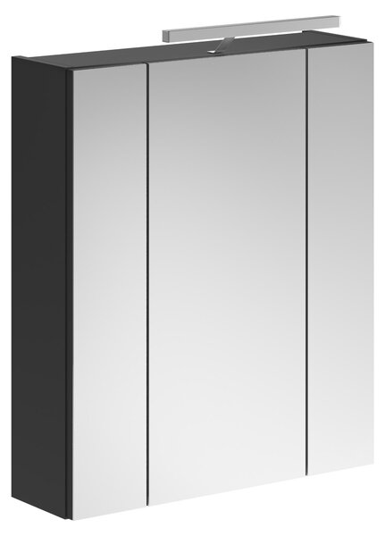 Mobiletto specchio da bagno Linus a 3 ante con luce nera