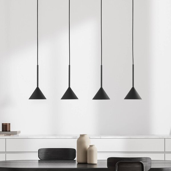 Lampada a sospensione Cono TK Lighting, dimmerabile, Nero, Soggiorno / Sala da pranzo, Metallo, Moderno, Lampada a sospensione