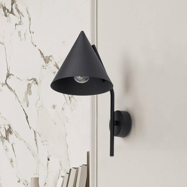 Applique da parete Cono TK Lighting, dimmerabile, Nero, Soggiorno / Sala da pranzo, Metallo, Moderno, Applique