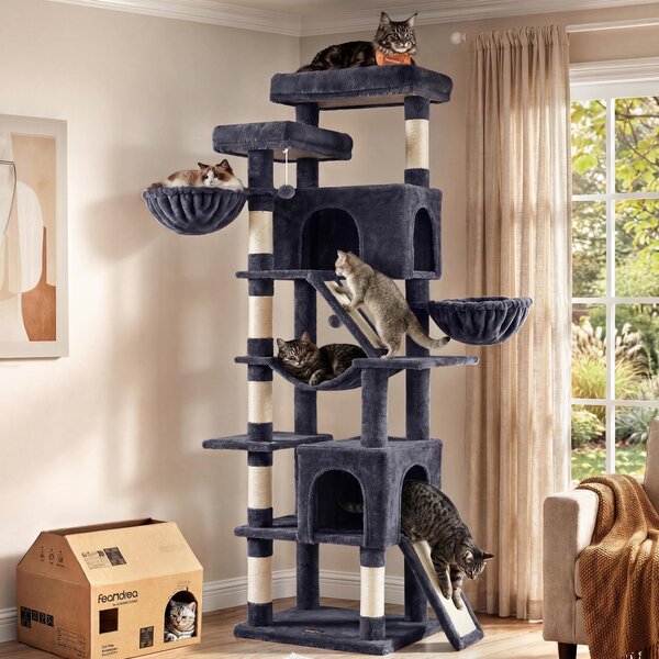 Feandrea, albero per gatti grande, modello XXL, con superfici per grattare e sisal, ideale per arrampicarsi
