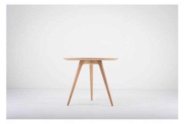 Tavolino in legno di quercia con piano nero , ⌀ 45 cm Arp - Gazzda
