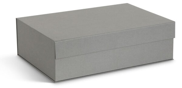 Scatole in set con coperchio grigie in cartone 3 pz 42,5x29,5x13 cm Kian Paper Laminate – Bigso