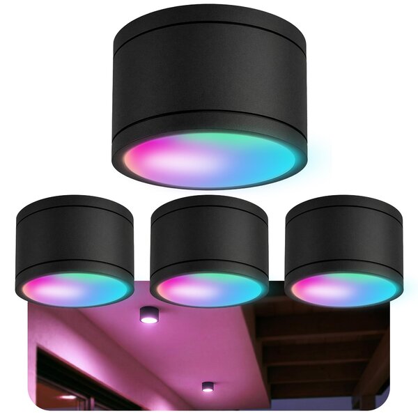 SSC-LUXon 4 pezzi CELI-WX faretto da superficie per bagno IP44 con 4x lampada LED GX53 compatibile con Alexa, Siri e Google - Spots WiFi Smart RGBW