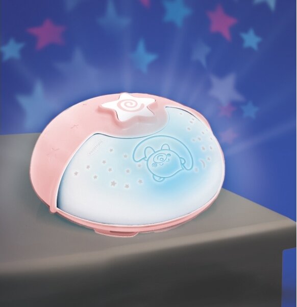 Infantino - Lampada piccola per bambini con proiettore 3xAA rosa