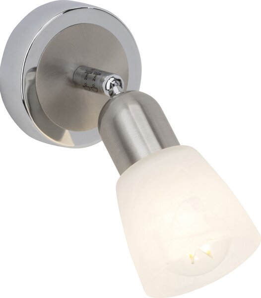 Bethany Spot LED a parete ferro/cromo/bianco-alabastro