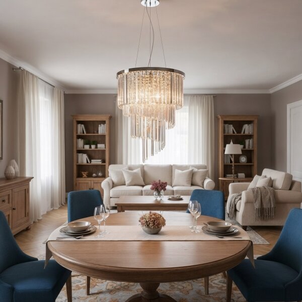 Ideal Lux - Lampadario di cristallo a sospensione CARLTON 12xE14/40W/230V diametro 50 cm cromo