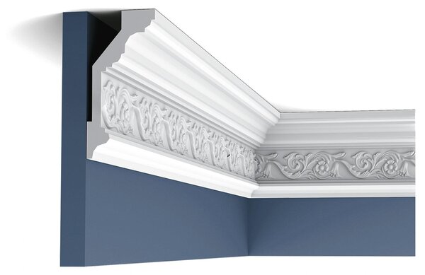 Orac Decor C303 Luxxus modanatura per soffitto profilo decorativo modanatura decorativa cornice in stucco foglie di fiori modanatura decorativa modanatura angolare | 2 metri
