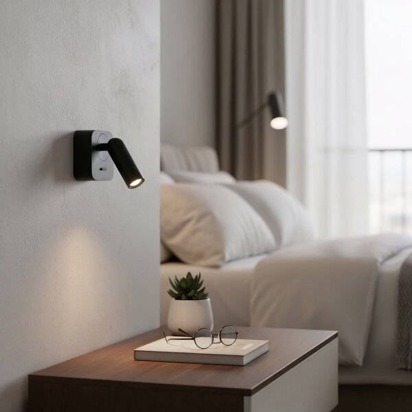 Ideal Lux - Luce Spot da parete a LED BEAN LED/3W/230V CRI 90 nero