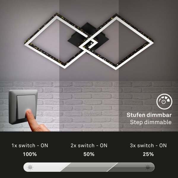 Brilo - Lampadario a plafone LED dimmerabile FRAME 2xLED/9W/230V
