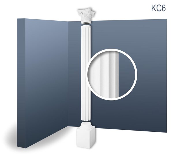 Orac Decor Kc6 Luxxus Colonne piene Set completo Colonna decorativa in rilievo in stucco Forma antica Classico Stabile Bianco | 2,86 metri