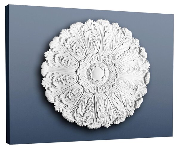 Orac R27 Luxxus Rosone da soffitto Profilo decorativo Rosone da parete in stucco Elemento decorativo classico Bianco Alta qualità | 75 Cm Diametro