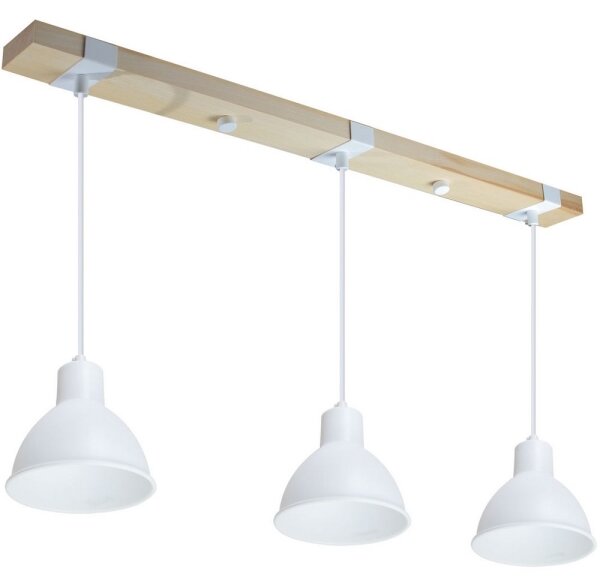 Lampadario a sospensione con filo 3xE27/40W/230V bianco