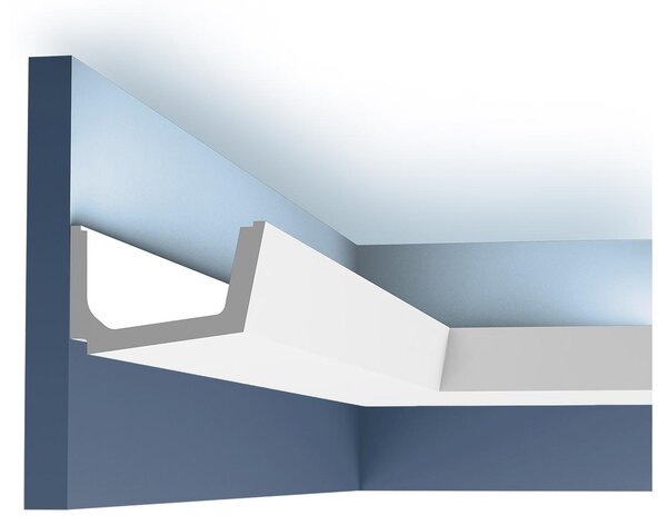 Orac Decor C357 Luxxus Modanatura a spigolo Modanatura a cornicione Elemento in stucco Modanatura a soffitto Illuminazione indiretta | 2 metri