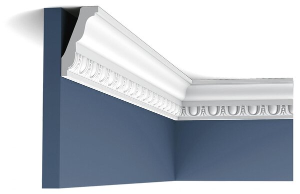 Orac Decor C212 Luxxus Classic Stucco Modanatura per stucco Modanatura decorativa Modanatura angolare Modanatura decorativa per soffitto-parete Bianco | 2 metri