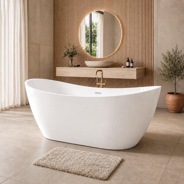 Badplaats Vasca da Bagno Alegre 170 x 78 x 68 cm – Vasca Freestanding – Bianco Lucido