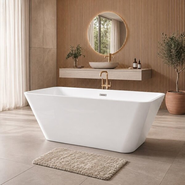 Badplaats Vasca da Bagno Lily 170 x 75 x 58 cm – Vasca Freestanding – Bianco Lucido