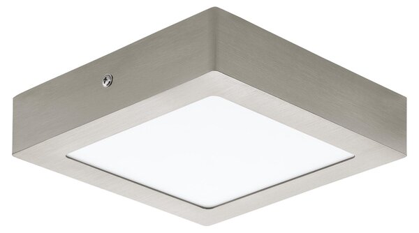 EGLO Plafoniera LED Fueva 1, plafoniera a 1 fiamma, materiale: metallo fuso, plastica, colore: nichel opaco, bianco, L: 17x17 cm, bianco caldo, lampada da corridoio