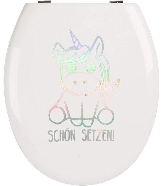 EinhornLiebe - Adesivi per copriwater - BELLEZZA DA POSIZIONARE (25x8 cm) Adesivi decorativi per copriwater