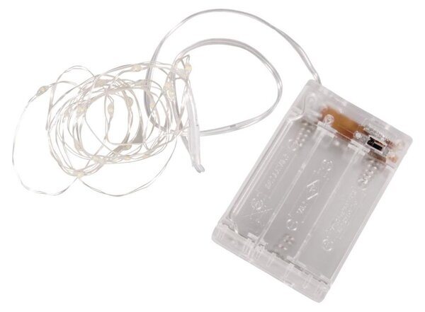 Catena luminosa LED mini di Rayher, con filo e timer, luce gialla calda, 220 cm, 20 luci