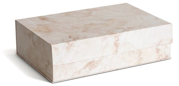Scatole in set con coperchio beige in cartone 3 pz 42,5x29,5x13 cm Kian Paper Laminate – Bigso