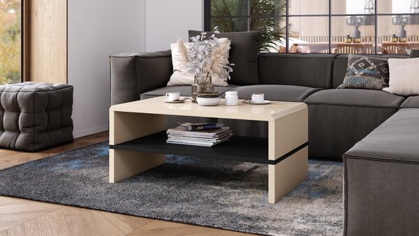 Tavolino da salotto di design "Rock", 100x60x43 cm, con ripiano